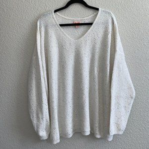 EVRI Plus Size Pull Over V Neck Sequin Sweater XXL